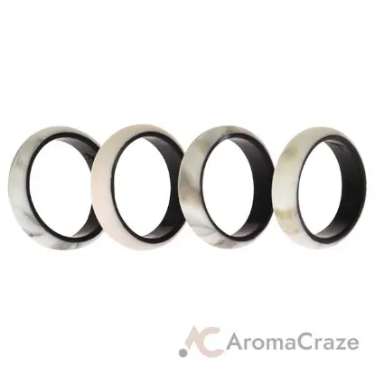 Picture of Silicone Wedding 2Layer Ring Set - Marbles by ROQ for Women - 4 x 8 mm Ring