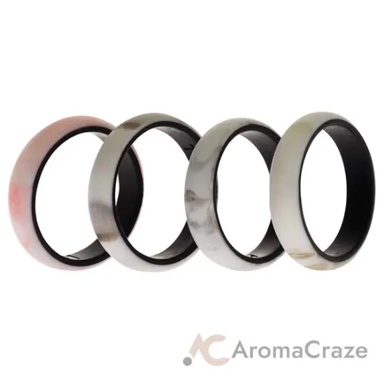 Picture of Silicone Wedding 2Layer Ring Set - Marbles by ROQ for Women - 4 x 11 mm Ring