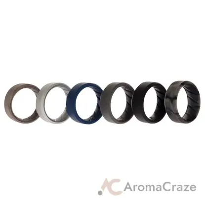 Picture of Silicone Wedding BR 8mm Ring Set - Basic-Metal by ROQ for Men - 6 x 7 mm Ring