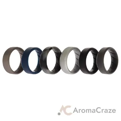 Picture of Silicone Wedding BR 8mm Ring Set - Basic-Metal by ROQ for Men - 6 x 11 mm Ring