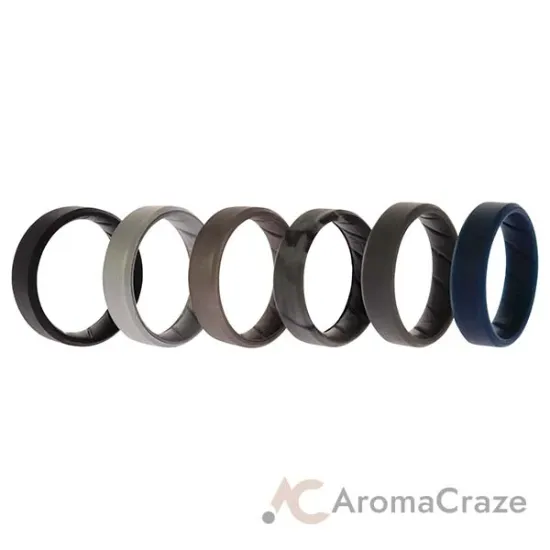 Picture of Silicone Wedding BR 8mm Ring Set - Basic-Metal by ROQ for Men - 6 x 15 mm Ring