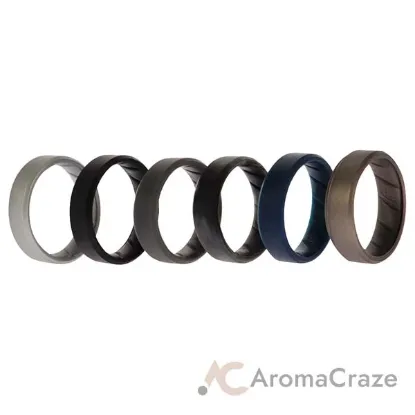 Picture of Silicone Wedding BR 8mm Ring Set - Basic-Metal by ROQ for Men - 6 x 16 mm Ring