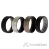 Picture of Silicone Wedding BR 8mm Edge Ring Set - Silver by ROQ for Men - 4 x 8 mm Ring