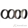 Picture of Silicone Wedding BR 8mm Edge Ring Set - Silver by ROQ for Men - 4 x 12 mm Ring