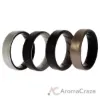 Picture of Silicone Wedding BR 8mm Edge Ring Set - Silver by ROQ for Men - 4 x 15 mm Ring
