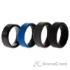 Picture of Silicone Wedding BR Twin 8mm Ring - Blue by ROQ for Men - 4 x 7 mm Ring