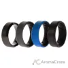 Picture of Silicone Wedding BR Twin 8mm Ring - Blue by ROQ for Men - 4 x 9 mm Ring