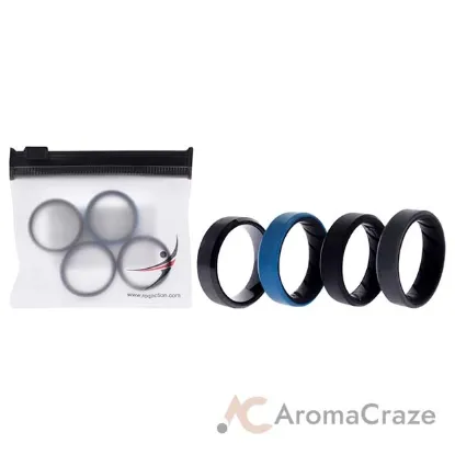 Picture of Silicone Wedding BR Twin 8mm Ring - Blue by ROQ for Men - 10 mm Ring