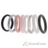 Picture of Silicone Wedding Stackble Braided Ring Set - MultiColor by ROQ for Women - 8 x 10 mm Ring