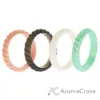 Picture of Silicone Wedding Stackble Braided Ring Set - Aqua-Rose by ROQ for Women - 4 x 5 mm Ring