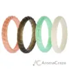 Picture of Silicone Wedding Stackble Braided Ring Set - Aqua-Rose by ROQ for Women - 4 x 9 mm Ring