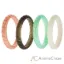 Picture of Silicone Wedding Stackble Braided Ring Set - Aqua-Rose by ROQ for Women - 4 x 9 mm Ring