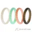 Picture of Silicone Wedding Stackble Braided Ring Set - Aqua-Rose by ROQ for Women - 4 x 10 mm Ring