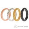 Picture of Silicone Wedding Stackble Braided Ring Set - Metal by ROQ for Women - 4 x 4 mm Ring