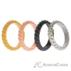 Picture of Silicone Wedding Stackble Braided Ring Set - Metal by ROQ for Women - 4 x 5 mm Ring