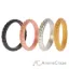 Picture of Silicone Wedding Stackble Braided Ring Set - Metal by ROQ for Women - 4 x 8 mm Ring