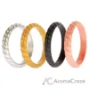 Picture of Silicone Wedding Stackble Braided Ring Set - Metal by ROQ for Women - 4 x 9 mm Ring