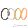 Picture of Silicone Wedding Stackble Braided Ring Set - Metal by ROQ for Women - 4 x 11 mm Ring