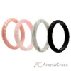 Picture of Silicone Wedding Stackble Braided Ring Set - Marble by ROQ for Women - 4 x 8 mm Ring