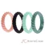 Picture of Silicone Wedding Stackble Braided Ring Set - Metal-Aqua by ROQ for Women - 4 x 5 mm Ring