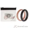 Picture of Silicone Wedding Stackble Braided Ring Set - Rose-Black by ROQ for Women - 2 x 4 mm Ring