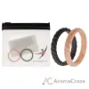 Picture of Silicone Wedding Stackble Braided Ring Set - Rose-Black by ROQ for Women - 2 x 8 mm Ring