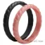 Picture of Silicone Wedding Stackble Braided Ring Set - Rose-Black by ROQ for Women - 2 x 9 mm Ring