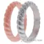 Picture of Silicone Wedding Stackble Braided Ring Set - Silver-Rose by ROQ for Women - 2 x 5 mm Ring