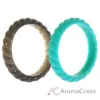 Picture of Silicone Wedding Stackble Braided Ring Set - Turquoise by ROQ for Women - 2 x 4 mm Ring