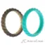 Picture of Silicone Wedding Stackble Braided Ring Set - Turquoise by ROQ for Women - 2 x 4 mm Ring