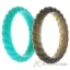 Picture of Silicone Wedding Stackble Braided Ring Set - Turquoise by ROQ for Women - 2 x 5 mm Ring