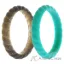 Picture of Silicone Wedding Stackble Braided Ring Set - Turquoise by ROQ for Women - 2 x 7 mm Ring