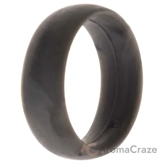 Picture of Silicone Wedding 6mm Smooth Single Ring - Grey-Marble by ROQ for Women - 4 mm Ring