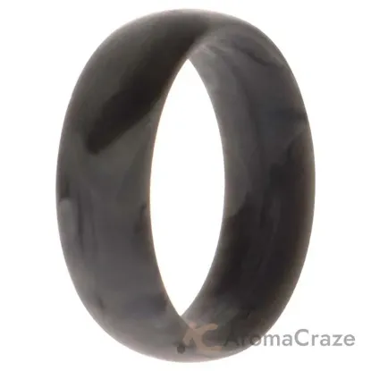 Picture of Silicone Wedding 6mm Smooth Single Ring - Grey-Marble by ROQ for Women - 5 mm Ring