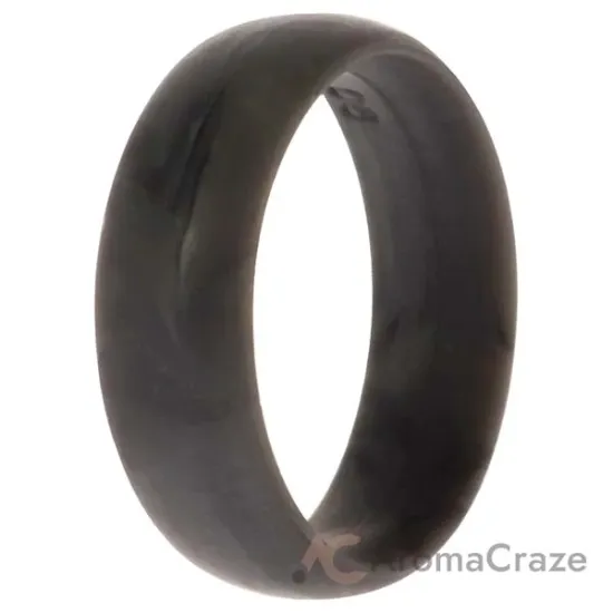 Picture of Silicone Wedding 6mm Smooth Single Ring - Grey-Marble by ROQ for Women - 6 mm Ring