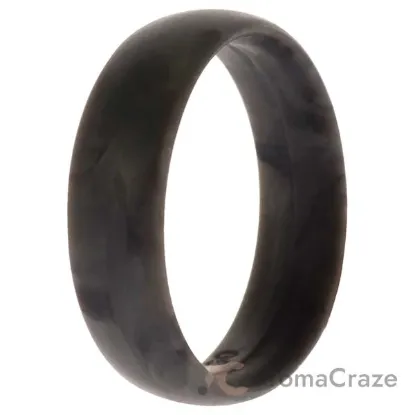 Picture of Silicone Wedding 6mm Smooth Single Ring - Grey-Marble by ROQ for Women - 9 mm Ring
