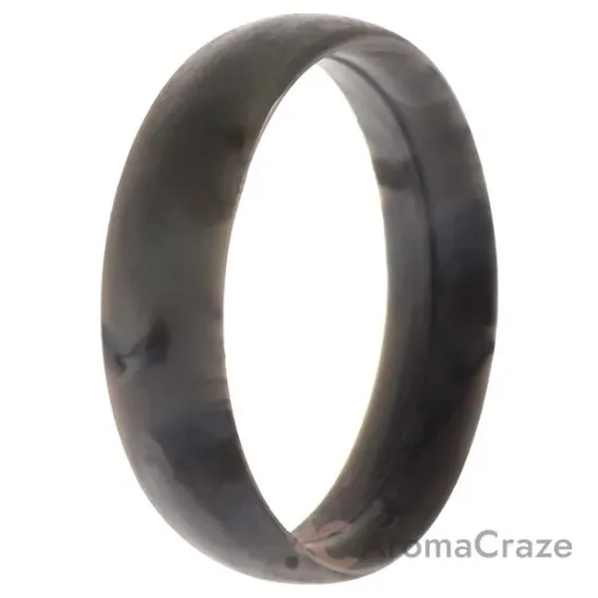 Picture of Silicone Wedding 6mm Smooth Single Ring - Grey-Marble by ROQ for Women - 11 mm Ring