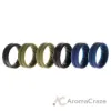 Picture of Silicone Wedding BR Middle Line Ring Set - Basic-Olive by ROQ for Men - 6 x 9 mm Ring
