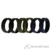 Picture of Silicone Wedding BR Middle Line Ring Set - Basic-Olive by ROQ for Men - 6 x 11 mm Ring