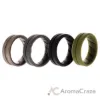 Picture of Silicone Wedding BR Middle Line Ring Set - Basic-Green by ROQ for Men - 4 x 9 mm Ring