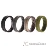 Picture of Silicone Wedding BR Middle Line Ring Set - Basic-Green by ROQ for Men - 4 x 14 mm Ring