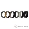 Picture of Silicone Wedding BR 8mm Edge Ring Set - Black by ROQ for Men - 6 x 10 mm Ring