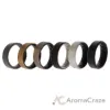 Picture of Silicone Wedding BR 8mm Edge Ring Set - Black by ROQ for Men - 6 x 13 mm Ring