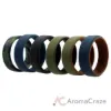 Picture of Silicone Wedding BR 8mm Edge Ring Set - Brown by ROQ for Men - 6 x 12 mm Ring