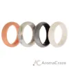 Picture of Silicone Wedding BR Solid Ring Set - Silver by ROQ for Women - 4 x 5 mm Ring