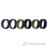 Picture of Silicone Wedding BR 8mm Ring Set - Basic-Olive by ROQ for Men - 6 x 7 mm Ring