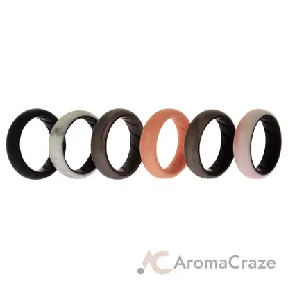 Picture of Silicone Wedding BR Solid Ring Set - Marble by ROQ for Women - 6 x 4 mm Ring