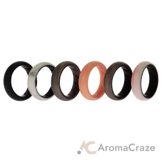 Picture of Silicone Wedding BR Solid Ring Set - Marble by ROQ for Women - 6 x 4 mm Ring