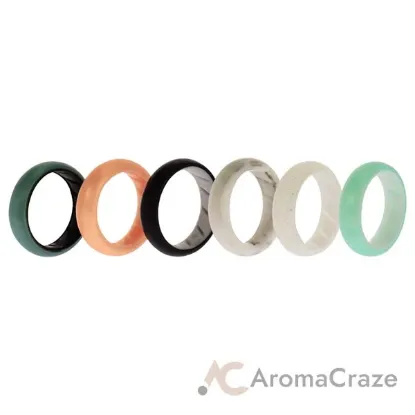 Picture of Silicone Wedding BR Solid Ring Set - Aque by ROQ for Women - 6 x 4 mm Ring