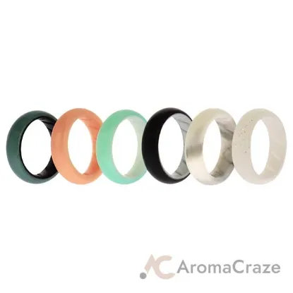 Picture of Silicone Wedding BR Solid Ring Set - Aque by ROQ for Women - 6 x 5 mm Ring